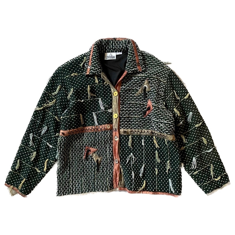 Vintage 80s Yak Magik Funky Art Jacket Women’s XL Boho Southwestern Rare